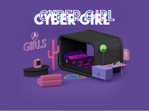 Mix Cyber Girl Set by mechtasims - The Sims 4 Custom Content