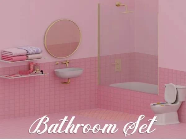 Alpha Bathroom Set by mechtasims - The Sims 4 Custom Content