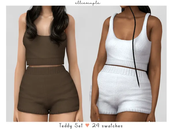 Alpha elliesimple teddy set (self love collection) (early access) - The Sims 4 Custom Content