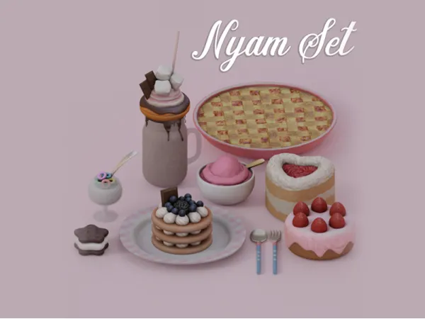 Alpha Nyam Set by mechtasims - The Sims 4 Custom Content