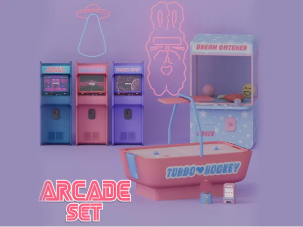 Mix Arcade Set by mechtasims - The Sims 4 Custom Content