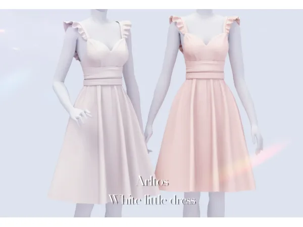 Maxis Match White little dress (To be publish on Apr 10) by Arltos - The Sims 4 Custom Content
