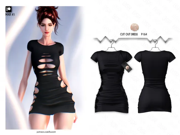 Alpha CUT OUT DRESS P164 tr by busra - The Sims 4 Custom Content
