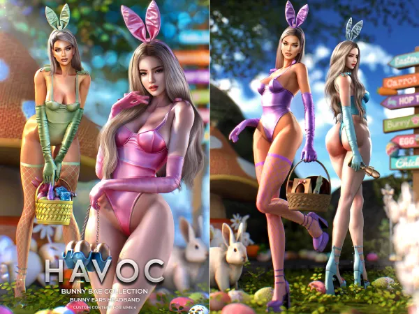 Alpha HAVOC Bunny Bae Bunny Ears Headband - The Sims 4 custom content