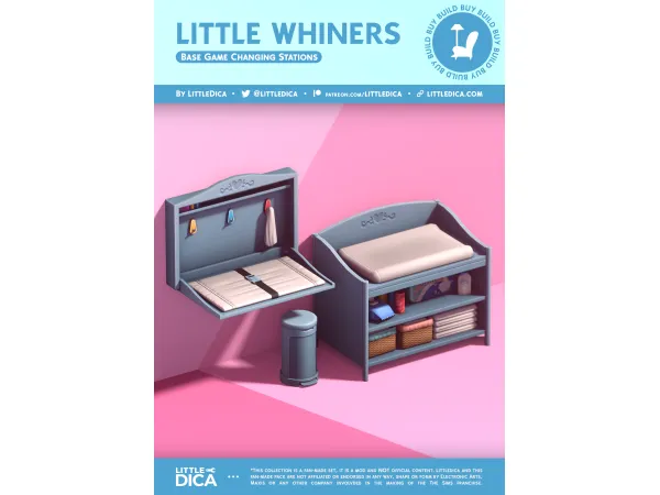 Maxis Match Little Whiners Base Game Changing Stations by littledica - The Sims 4 Custom Content