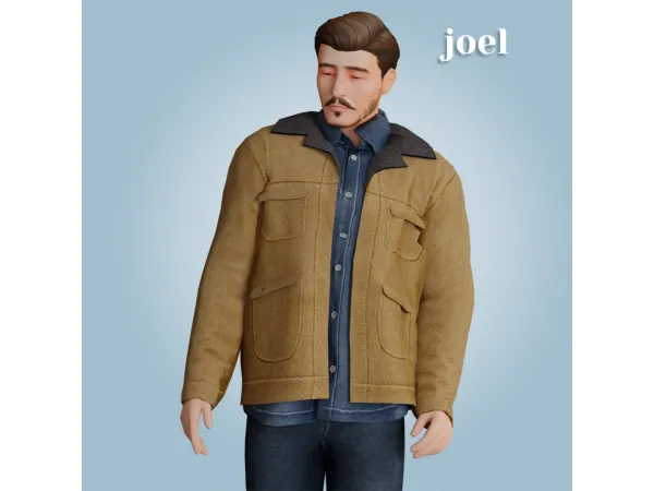 Alpha Joel jacket by amelylina - The Sims 4 Custom Content