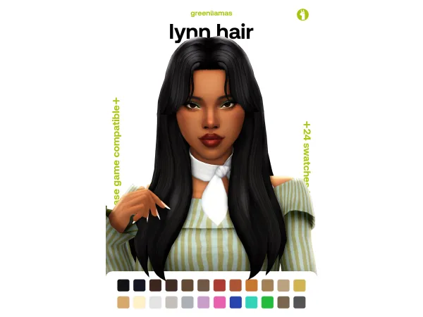 Maxis Match lynn hair greenllamas by greenllamas - The Sims 4 Custom Content