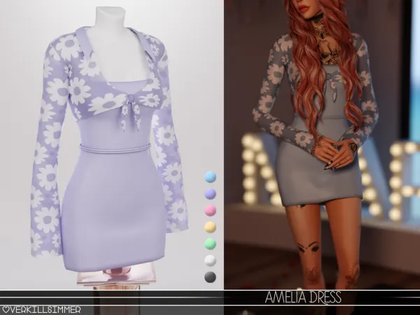 Alpha Amelia dress - The Sims 4 Custom Content