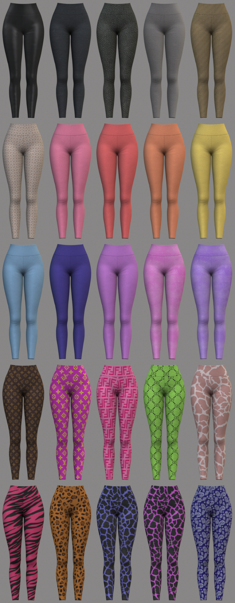 The Sims Resource - 15 Colour High Waist Athletic Basic Leggings