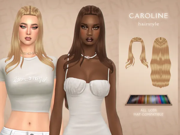 Maxis Match [EnriqueS4] Caroline Hairstyle by EnriqueS4 - The Sims 4 Custom Content