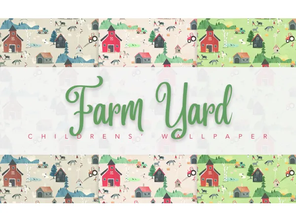 Maxis Match Farm Yard Children's Wallpaper by SimPlistic - The Sims 4 Custom Content