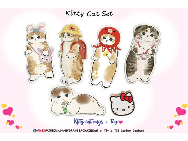 Mix kitty cat rugs and toy - The Sims 4 Custom Content