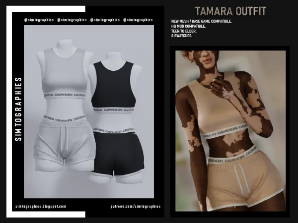 Alpha Tamara Outfit - The Sims 4 Custom Content