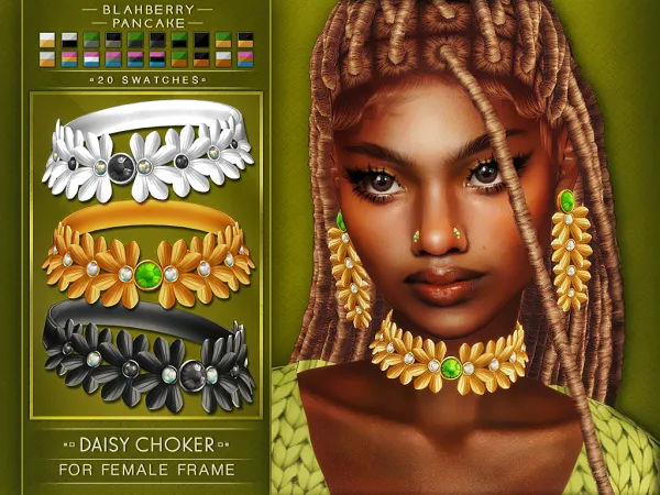 Alpha DAISY CHOKER BlahberryPancake by blahberry-pancake - The Sims 4 Custom Content