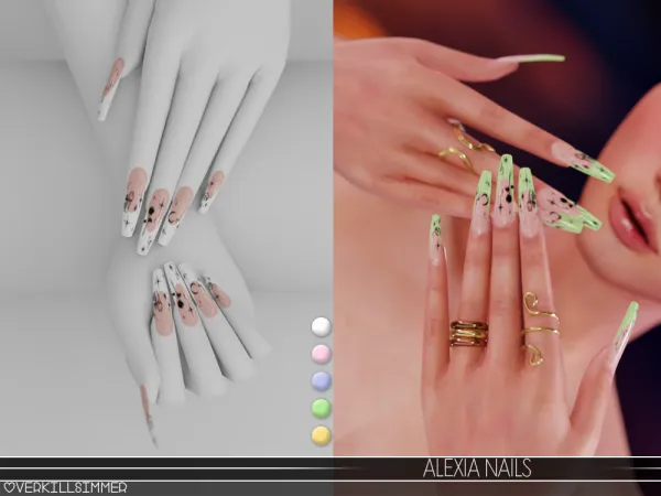 Alpha Alexia nails [from the vault] - The Sims 4 Custom Content