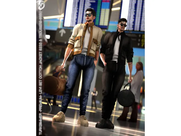 Alpha LEVI SET Cotton Jacket S233 Trousers S234 by turksimmer - The Sims 4 Custom Content
