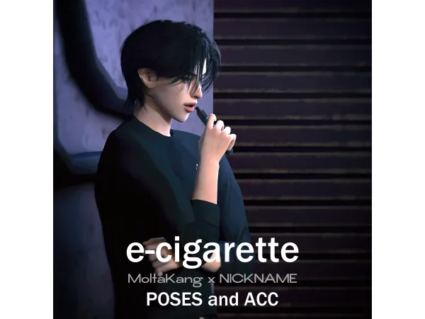 Alpha e cigarette ACC POSES by nickname_sims4 - The Sims 4 Custom Content