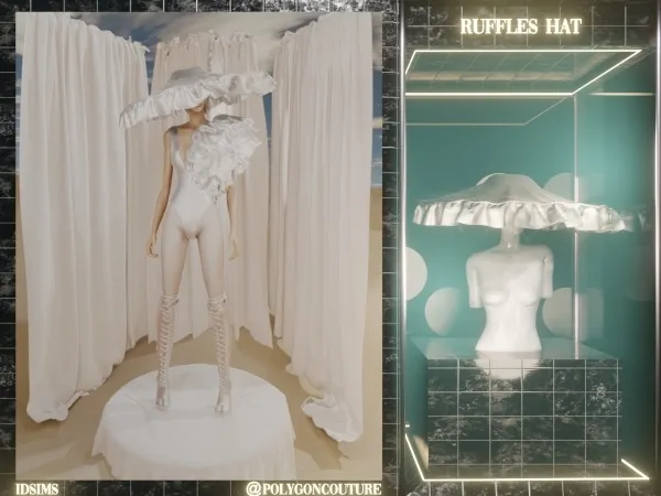 Alpha Ruffles Hat - The Sims 4 Custom Content