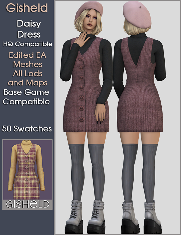 Maxis Match Daisy Dress by gisheld - The Sims 4 Custom Content