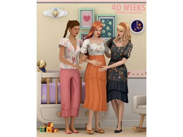 Maxis Match 40 Weeks (7items) by HuiEn Update - The Sims 4 Custom Content