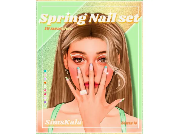 Maxis Match [SimsKala] Spring Nail Set by SimsKala - The Sims 4 Custom Content