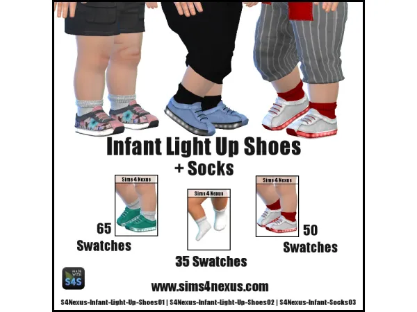 Maxis Match Infant Light Up Shoes Socks - The Sims 4 Custom Content