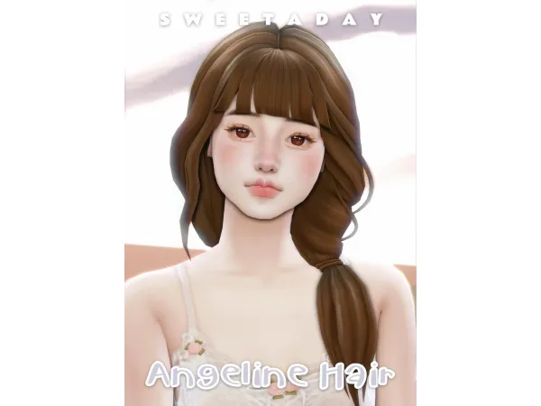 Maxis Match Angeline Hair by sweetaday - The Sims 4 Custom Content