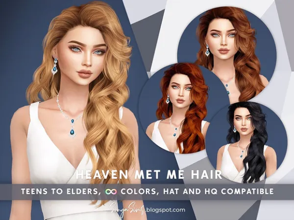 Alpha Heaven Met Me Hair by sonyasims - The Sims 4 Custom Content