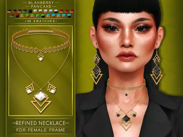 Alpha Refined Necklace BlahberryPancake - The Sims 4 Custom Content