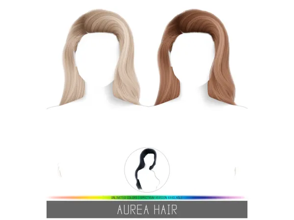 Alpha AUREA HAIR by Simpliciaty - The Sims 4 Custom Content