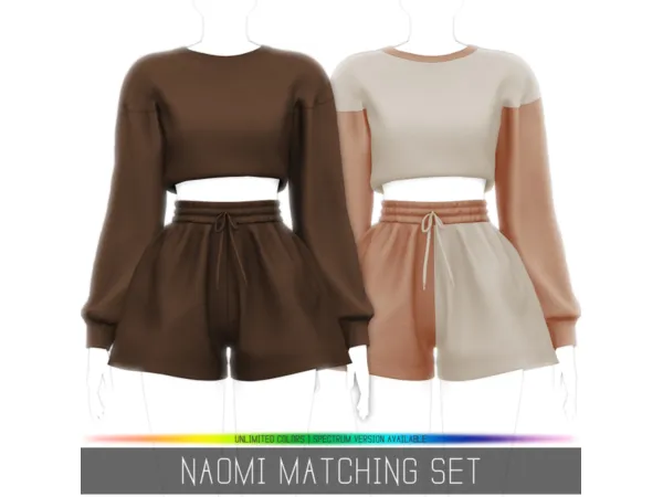 Alpha Naomi Matching Set by Simpliciaty - The Sims 4 Custom Content
