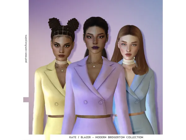 Alpha Kate Blazer Modern Bridgerton Collection - The Sims 4 Custom Content