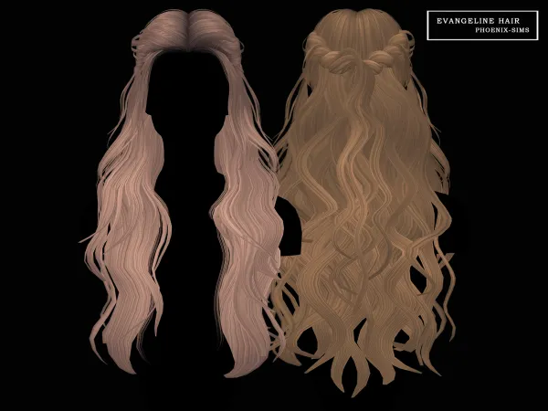 Alpha Evangeline Hair - The Sims 4 Custom Content