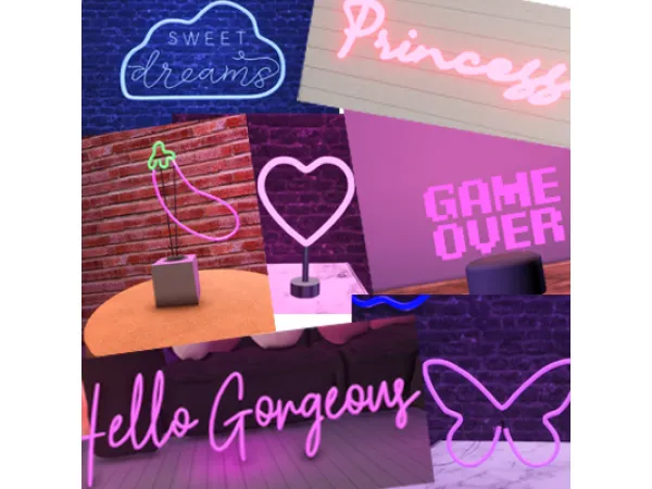 Alpha 30 Neon Lights Collection (FREE) - The Sims 4 Custom Content