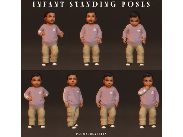 Mix plumbobsnfries Infant Standing Poses by plumbobsnfries - The Sims 4 Custom Content