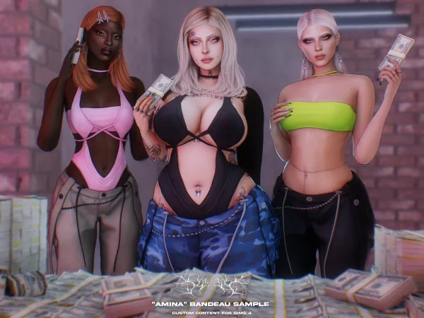Alpha Klubb Amina Bandeau Sample - The Sims 4 Custom Content