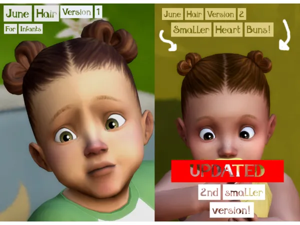Maxis Match smaller heart buns - The Sims 4 Custom Content