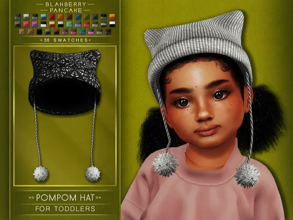 Alpha POMPOM HAT TODDLER BlahberryPancake - The Sims 4 Custom Content