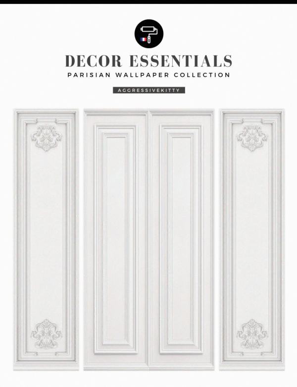 Mix DESIGN ESSENTIALS l PARISIAN WALLPAPER COLLECTION by simsfinds - The Sims 4 Custom Content