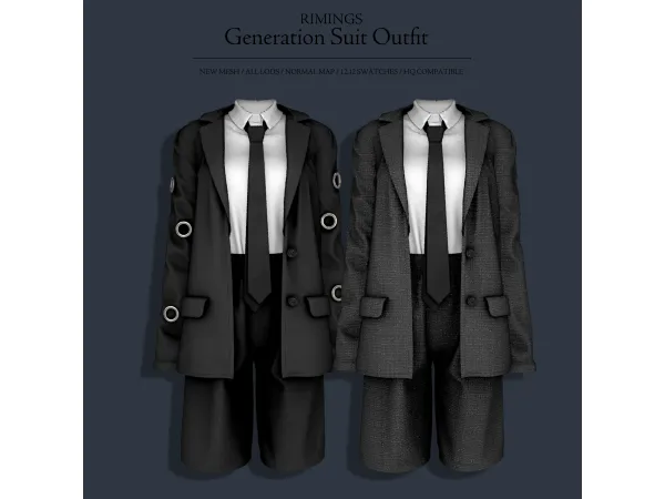 Alpha [RIMINGS] Generation Suit Outfit by RIMINGS - The Sims 4 Custom Content