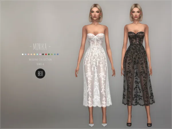 Alpha Wedding Collection Monika Midi Dress by BEO - The Sims 4 Custom Content