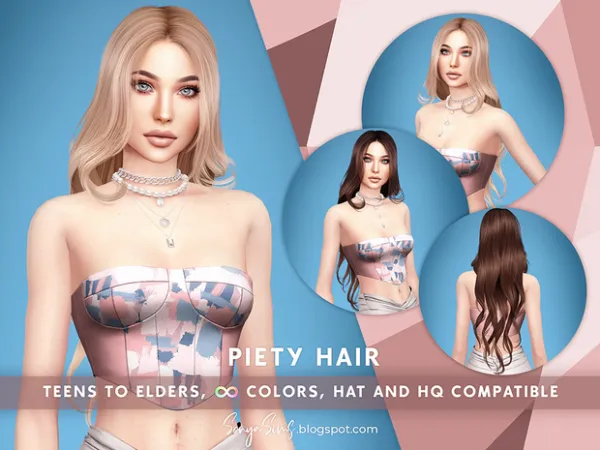 Alpha Piety Hair by SonyaSims - The Sims 4 Custom Content
