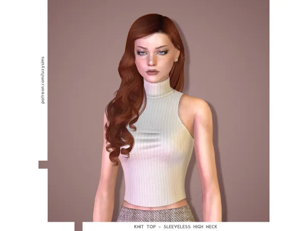 Mix Sleeveless HighNeck KnitTop - The Sims 4 Custom Content