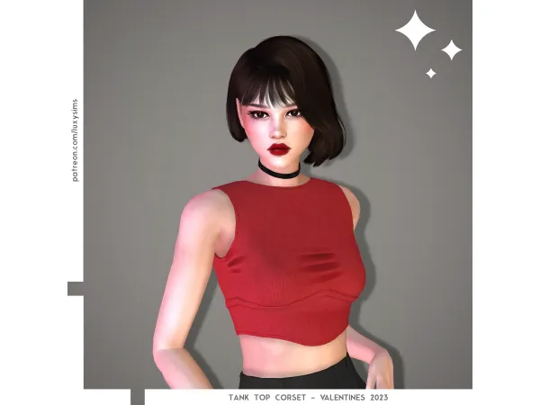Alpha Tank Top Corset Valentines 2023 - The Sims 4 Custom Content