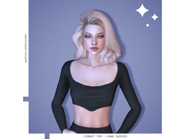 Maxis Match Corset Top Long Sleeves - The Sims 4 Custom Content