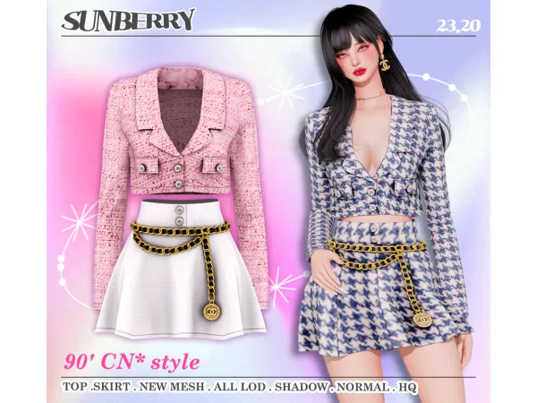 Alpha [SUNBERRY]90' CN style set - The Sims 4 Custom Content
