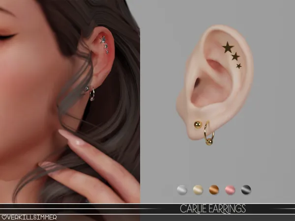 Alpha Carlie earrings - The Sims 4 Custom Content