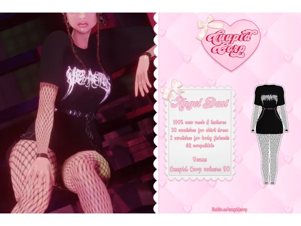 Alpha cuupid corp angel dust outfit - The Sims 4 Custom Content