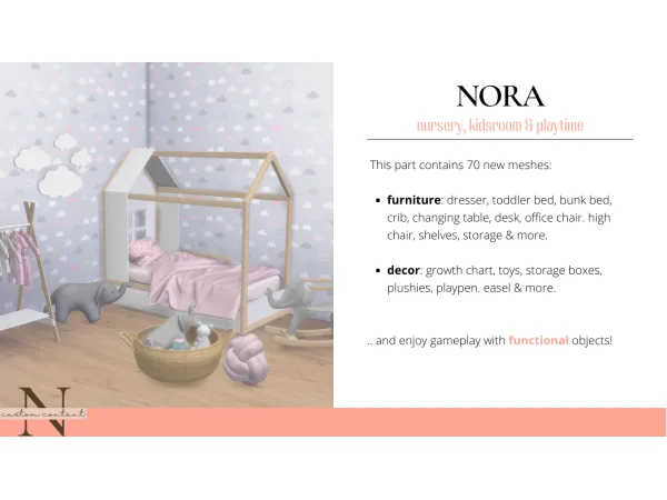 Maxis Match NORA nursery kidsroom playtime sims by Nordica - The Sims 4 Custom Content