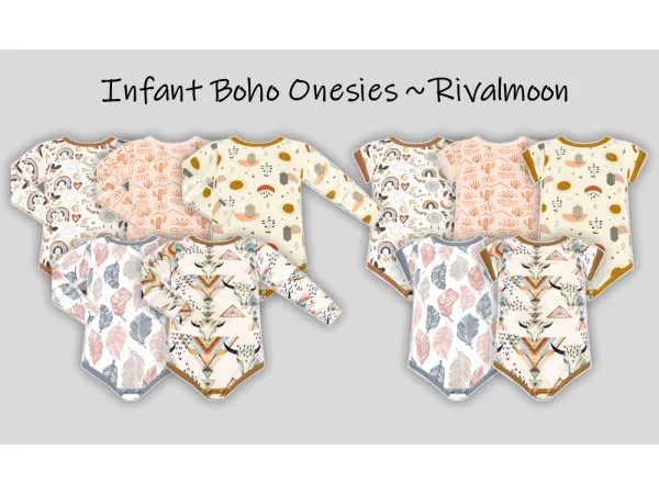 Maxis Match Infant Boho Onesies by rivalmoon - The Sims 4 Custom Content